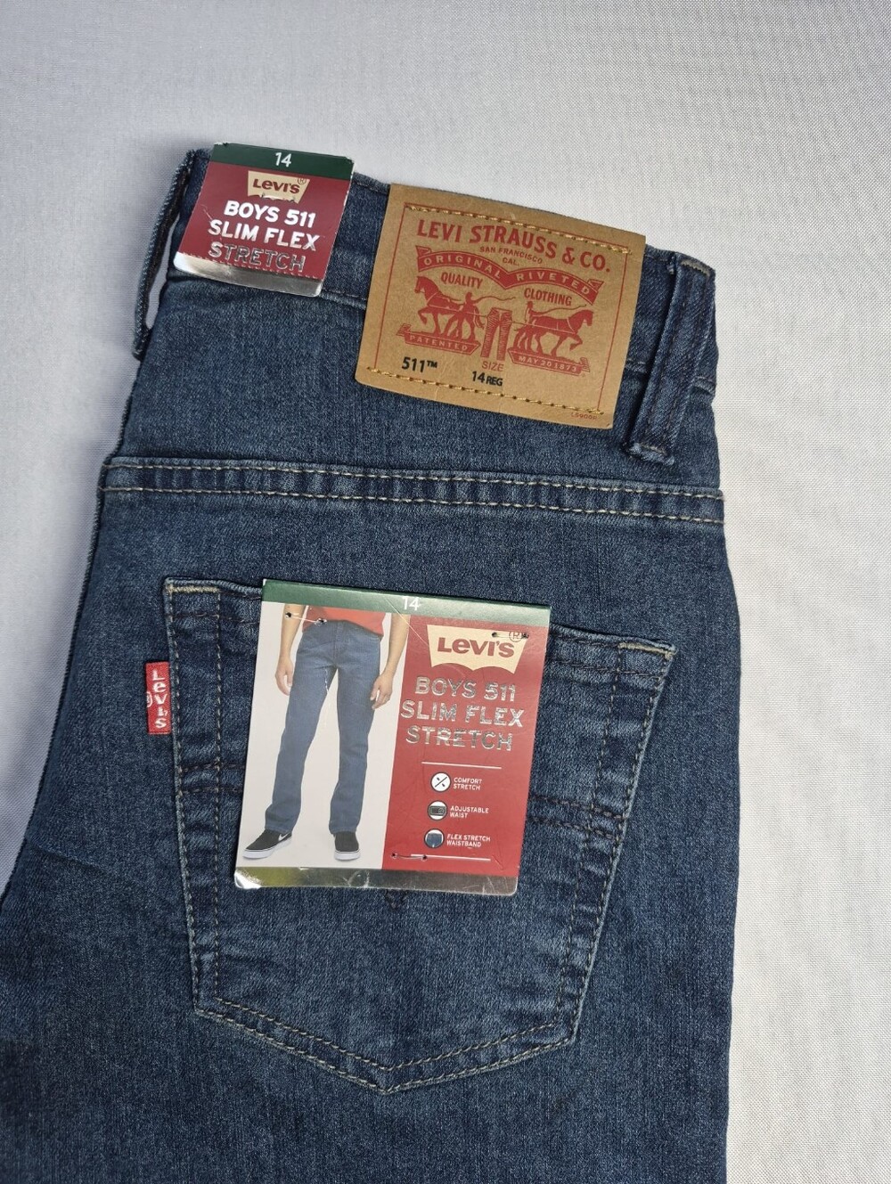 Levi's 511 Slim Flex Stretch Boys Jeans Size 14
